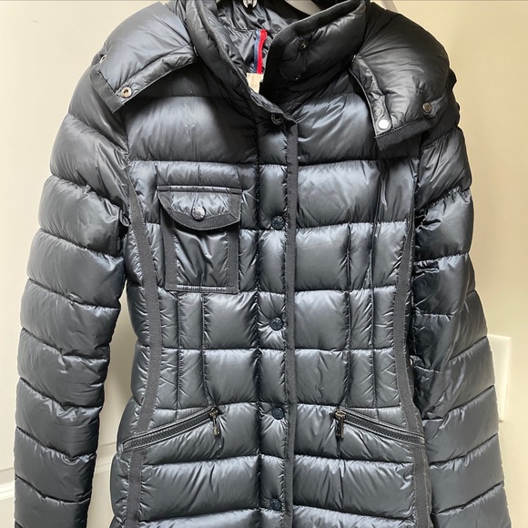 Moncler Hermine Down Puffer Coat Jacket Blue Size 0 - Picture 2 of 9
